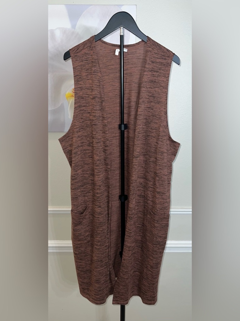 Cato Sleeveless Open Front Long Knit Cardigan Vest! Size 18/20W.